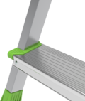 Steel stepladder with aluminum steps, 350×260 mm platform & 800 mm safety rail NV 2136 sku 2136103