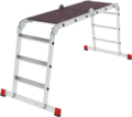 Multipurpose aluminum professional hinged rung ladder 500 mm width with 80 mm flanged steps and platform NV3334 sku 3334403