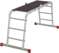 Multipurpose aluminum professional hinged rung ladder 500 mm width with platform NV3331 sku 3331403