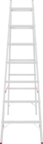 Aluminum double-sided industrial rung ladder with 30×30 mm rungs NV5123 sku 5123207
