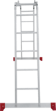 Multipurpose aluminum hinged rung ladder 340 mm width NV2320 sku 2320405