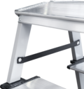 Steel double-sided stepladder with 130 mm aluminum steps and 350×260 mm platform NV1147 sku 1147204