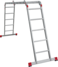 Multipurpose aluminum professional hinged rung ladder 400 mm width NV3320 sku 3320245