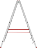 Aluminum double-sided industrial stepladder with 80 mm flanged steps NV5120 sku 5120207