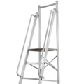 Movable folding stepladder with 450×450 mm platform and handrails NV 1540 sku 1540106