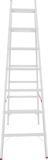 Aluminum double-sided industrial rung ladder with 30×30 mm rungs NV5123 sku 5123207