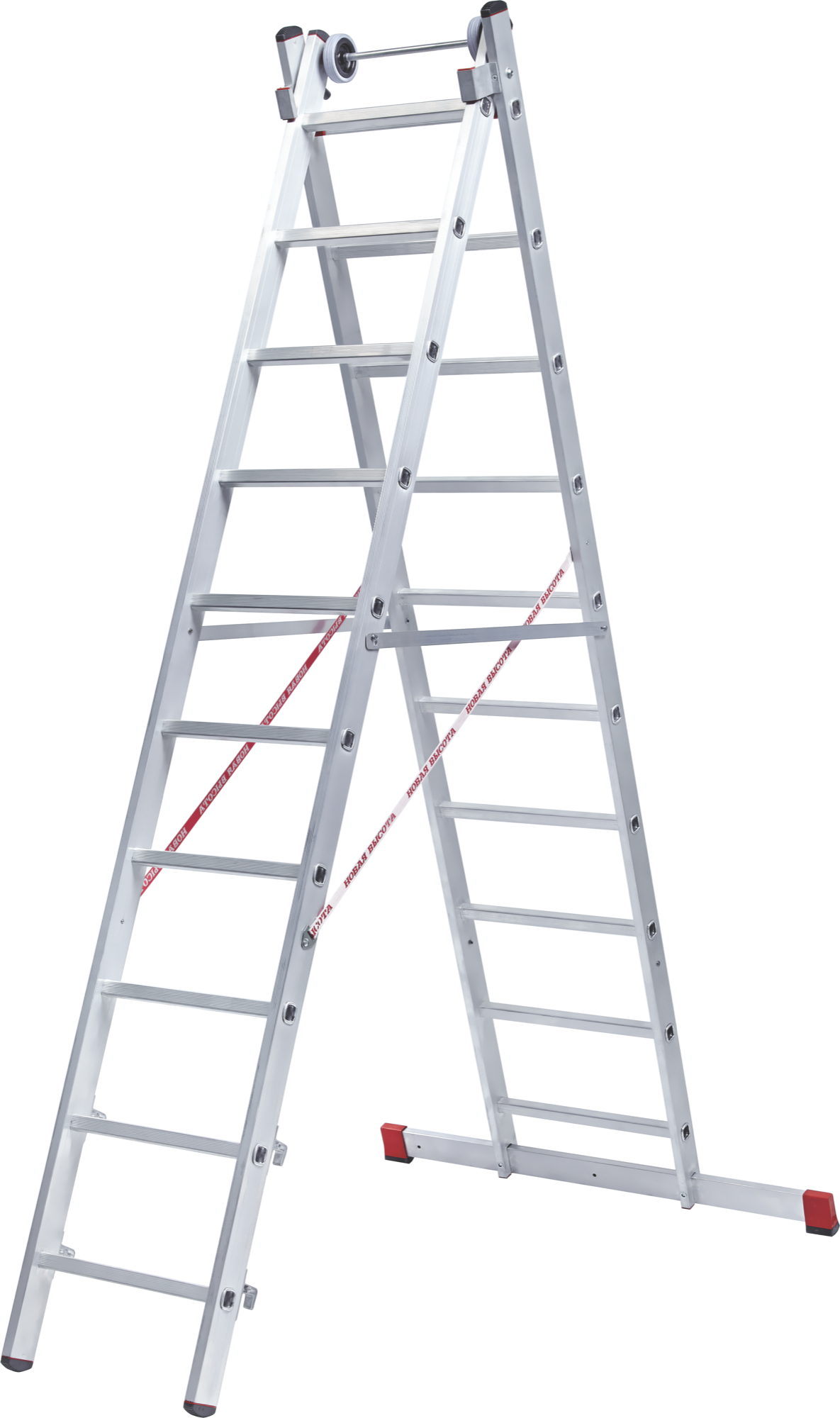 Two-section aluminum industrial multipurpose ladder NV5220