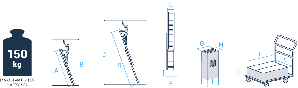 Schema: Two-section aluminum industrial extension rung ladder NV5260