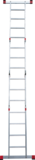 Multipurpose aluminum professional hinged rung ladder 400 mm width NV3320
