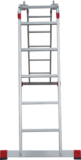 Multipurpose aluminum professional hinged rung ladder 400 mm width NV3320 sku 3320245