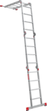 Multipurpose aluminum professional hinged rung ladder 400 mm width NV3320 sku 3320404