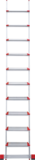 Aluminum single-section industrial leaning ladder with 130 mm steps NV3217