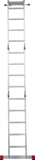Multipurpose aluminum professional hinged rung ladder 400 mm width NV3320 sku 3320245