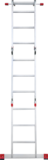Multipurpose aluminum professional hinged rung ladder 400 mm width NV3320 sku 3320403