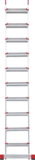 Aluminum single-section industrial leaning ladder with 130 mm steps NV3217