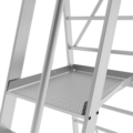 Professional mobile folding platform ladder with telescopic cross bar NV3541