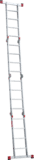 Multipurpose aluminum professional hinged rung ladder 400 mm width NV3320 sku 3320404