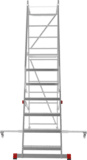 Professional mobile folding platform ladder with telescopic cross bar NV3541