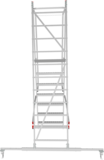 Professional mobile folding platform ladder with telescopic cross bar NV3541
