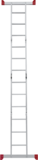Multipurpose aluminum hinged rung ladder 340 mm width NV2320 sku 2320403