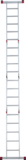 Multipurpose aluminum professional hinged rung ladder 400 mm width NV3320 sku 3320245