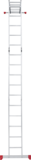 Multipurpose aluminum hinged rung ladder 340 mm width NV2320