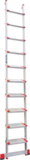 Aluminum single-section industrial leaning ladder with 130 mm steps NV3217