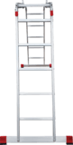 Multipurpose aluminum professional hinged rung ladder 400 mm width NV3320 sku 3320405