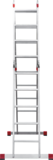 Multipurpose aluminum professional hinged rung ladder 400 mm width NV3320 sku 3320245