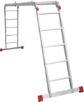 Multipurpose aluminum professional hinged rung ladder 400 mm width NV3320 sku 3320405
