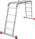 Multipurpose aluminum professional hinged rung ladder 400 mm width NV3320