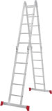Multipurpose aluminum hinged rung ladder 340 mm width NV2320
