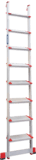 Aluminum single-section industrial leaning ladder with 130 mm steps NV3217 sku 3217108