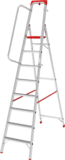 Aluminum industrial stepladder with 80 mm flanged steps and tool tray NV5115 sku 5115108