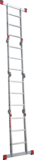 Multipurpose aluminum professional hinged rung ladder 400 mm width NV3320 sku 3320403