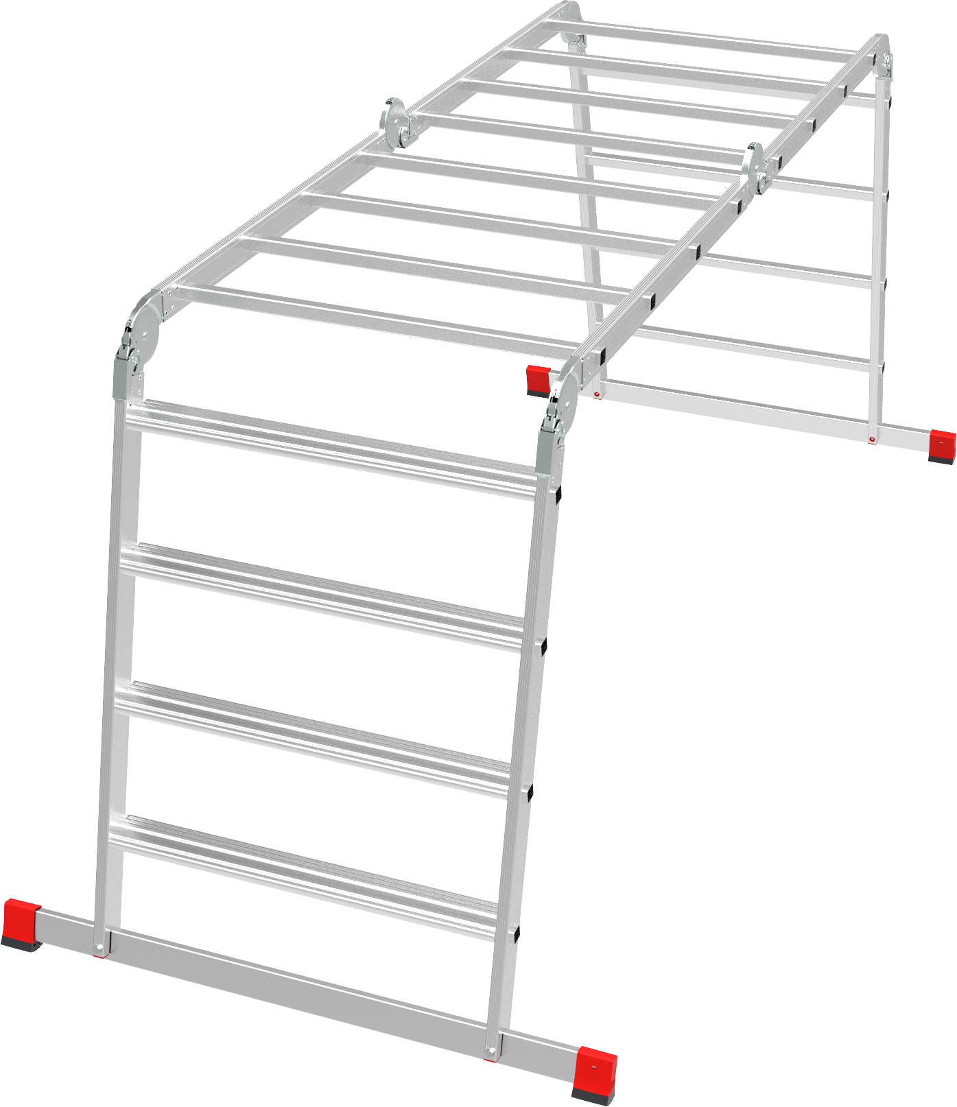 Multipurpose aluminum professional hinged rung ladder 800 mm width with 80 mm flanged steps NV3326 sku 3326404